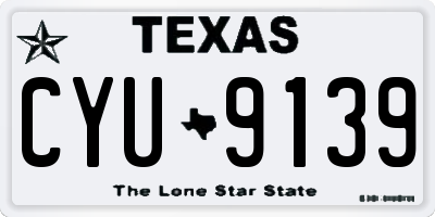 TX license plate CYU9139
