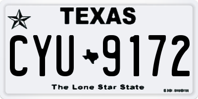 TX license plate CYU9172