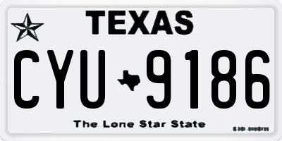 TX license plate CYU9186