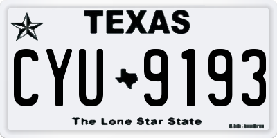 TX license plate CYU9193
