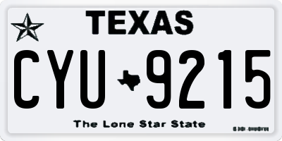 TX license plate CYU9215