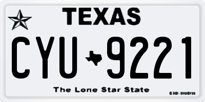 TX license plate CYU9221