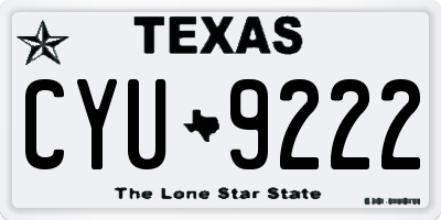 TX license plate CYU9222