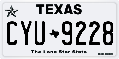 TX license plate CYU9228