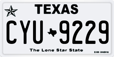 TX license plate CYU9229