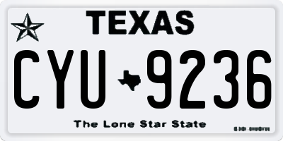 TX license plate CYU9236