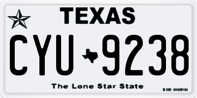 TX license plate CYU9238