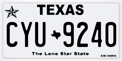 TX license plate CYU9240