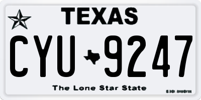 TX license plate CYU9247