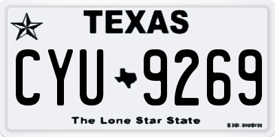 TX license plate CYU9269