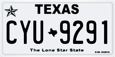 TX license plate CYU9291