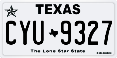 TX license plate CYU9327