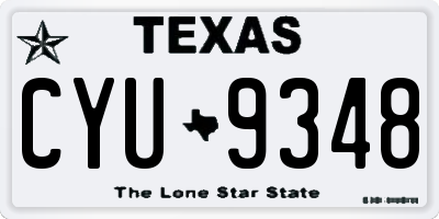 TX license plate CYU9348