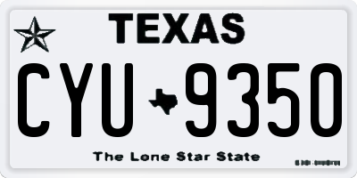 TX license plate CYU9350