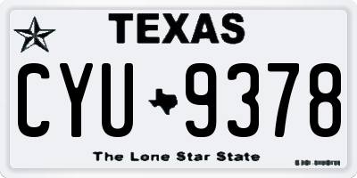 TX license plate CYU9378
