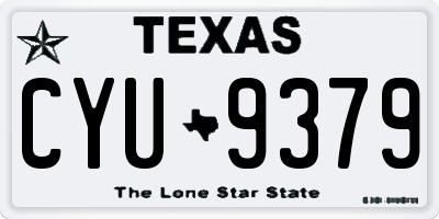 TX license plate CYU9379