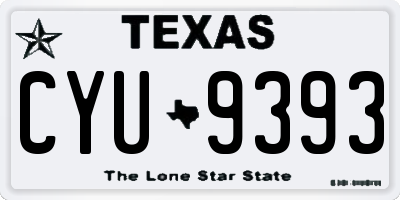 TX license plate CYU9393