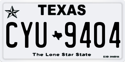 TX license plate CYU9404