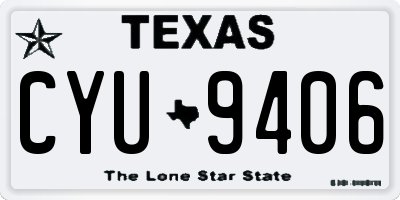 TX license plate CYU9406