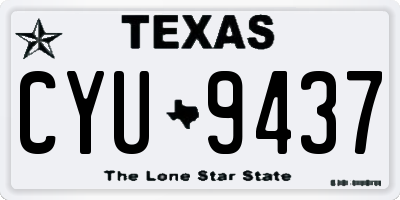 TX license plate CYU9437