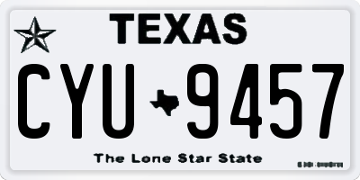 TX license plate CYU9457