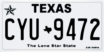 TX license plate CYU9472