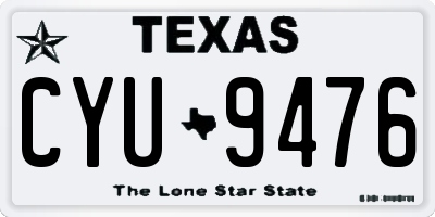 TX license plate CYU9476