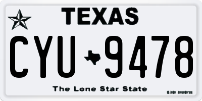 TX license plate CYU9478