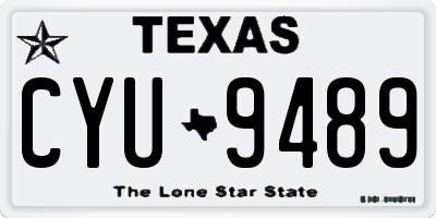 TX license plate CYU9489
