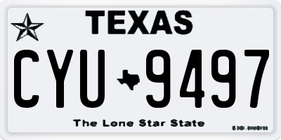 TX license plate CYU9497
