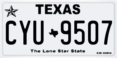 TX license plate CYU9507