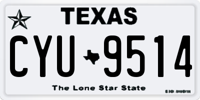 TX license plate CYU9514