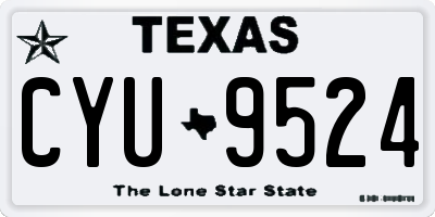 TX license plate CYU9524