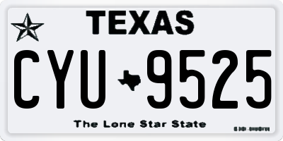 TX license plate CYU9525