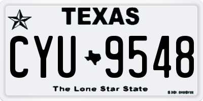 TX license plate CYU9548