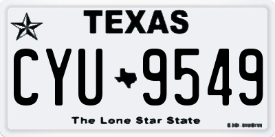 TX license plate CYU9549
