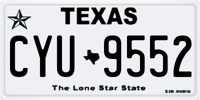 TX license plate CYU9552