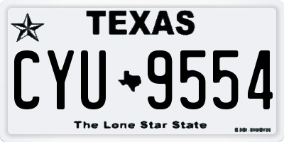 TX license plate CYU9554