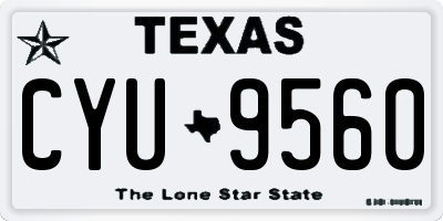 TX license plate CYU9560