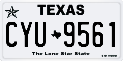 TX license plate CYU9561