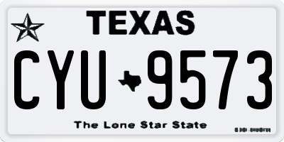 TX license plate CYU9573