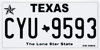 TX license plate CYU9593