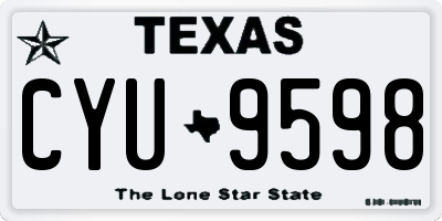 TX license plate CYU9598