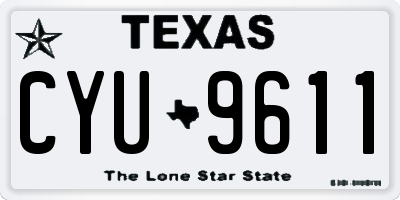TX license plate CYU9611