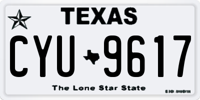 TX license plate CYU9617
