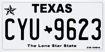 TX license plate CYU9623