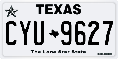 TX license plate CYU9627