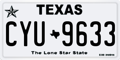 TX license plate CYU9633