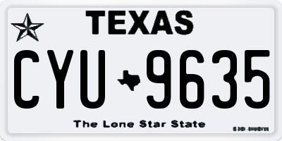 TX license plate CYU9635