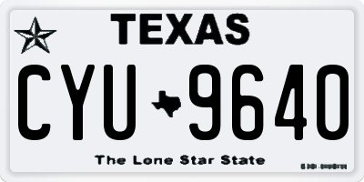 TX license plate CYU9640